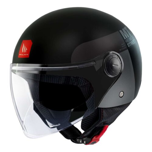 Jet helmet MT Helmets Street S Inboard matt black/grey